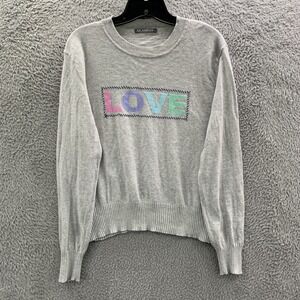 Alashan Sweater Womens Large Top Cotton Cashmere Gray